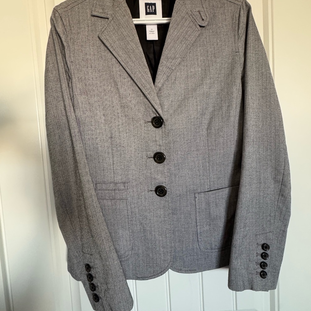 GAP Gray Blazer with Black Buttons